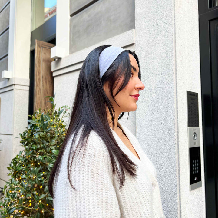 Queen Headband in Grey Feather Nuvo Collection